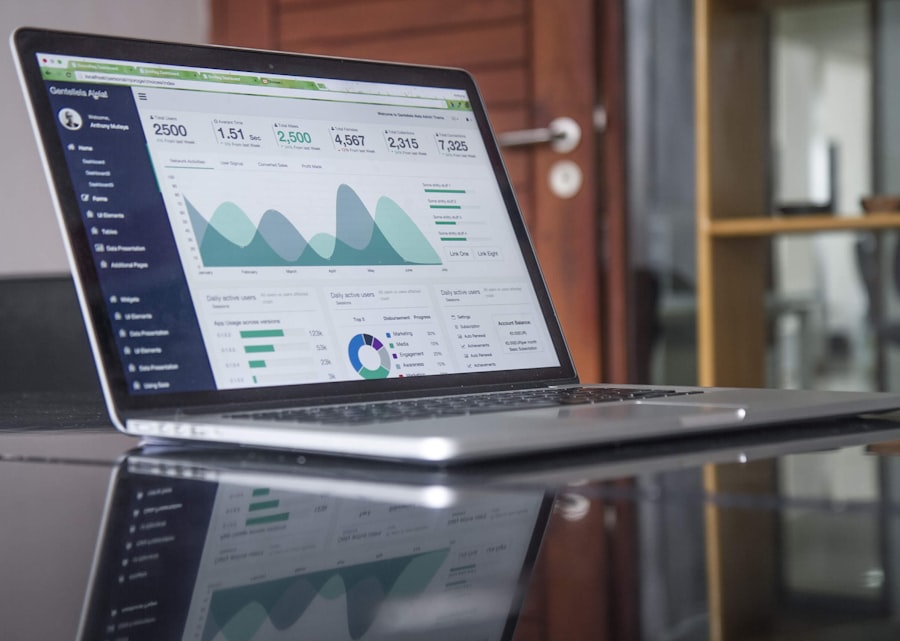 Vertriebs-Dashboard auf einem Laptop
